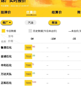 今日山东地炼最新报价微信小程序，地炼装车价格市场分析8.17