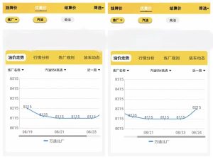 地炼行情报价8.25，山东成品油批发价格油价走势