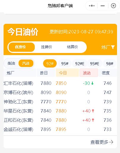 山东地炼今日报价：部分炼厂汽柴油批发报价稳价，实时装车价关注
